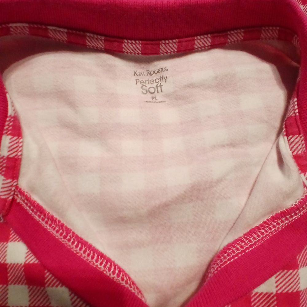 2/$15 Kim Rogers Perfectly Soft Checkered Pullover Top - Picture 4 of 5